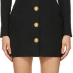 Balmain short dress with zip and metal buttons