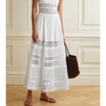 Sophia crocheted lace-paneled cotton-blend voile maxi dress