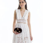 Zimmerman 'DIVINITY WHEEL' RUFFLE EMBROIDERED COTTON DRESS IN CREAM