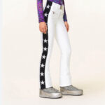 JET SET - Tiby Stripe Star Stretch White Ski Pant