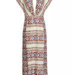 Johanna Ortiz Abasca Embroidered V-Neck Midi-Dress