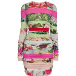 DOLCE & GABBANAMIXED-PRINT LONG-SLEEVE DRESS