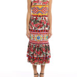 DOLCE & GABBANA Mambo print flounced sheath dress