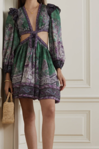 ZIMMERMANN ANNEKE RUFFLE MINI DRESS