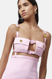 Dua Lipa x Versace—VERSACE MEDUSA CUT OUT MINI DRESS Size 8